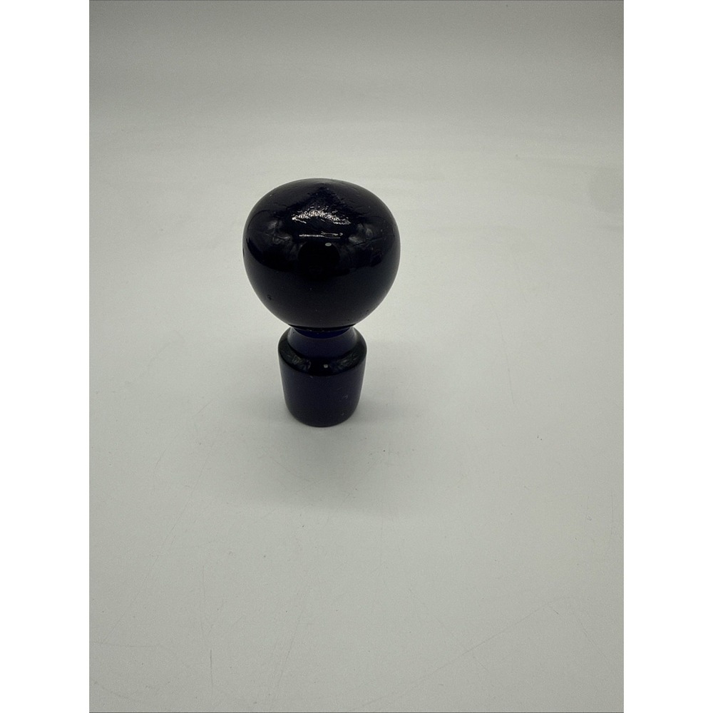 Glass Decanter Bottle Stopper M.C.M Cobalt Blue